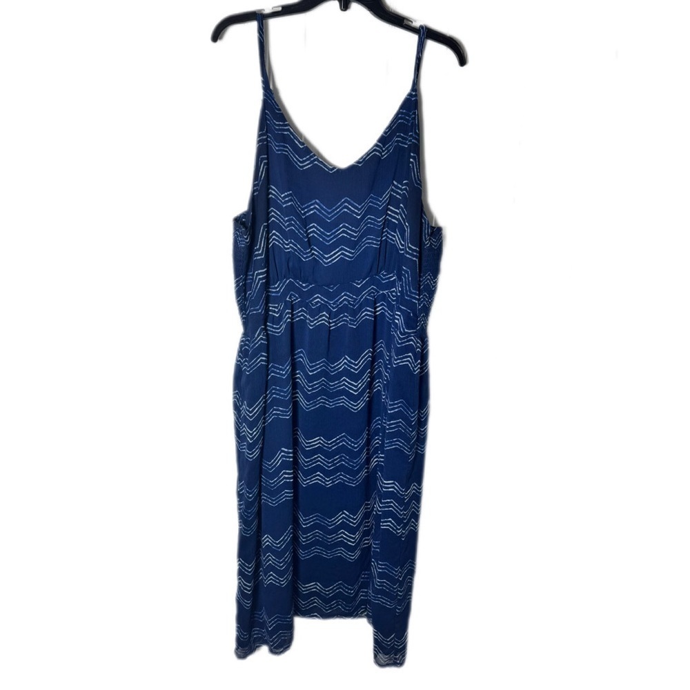 Old Navy Blue Chevron Sundress Spaghetti Strap Midi